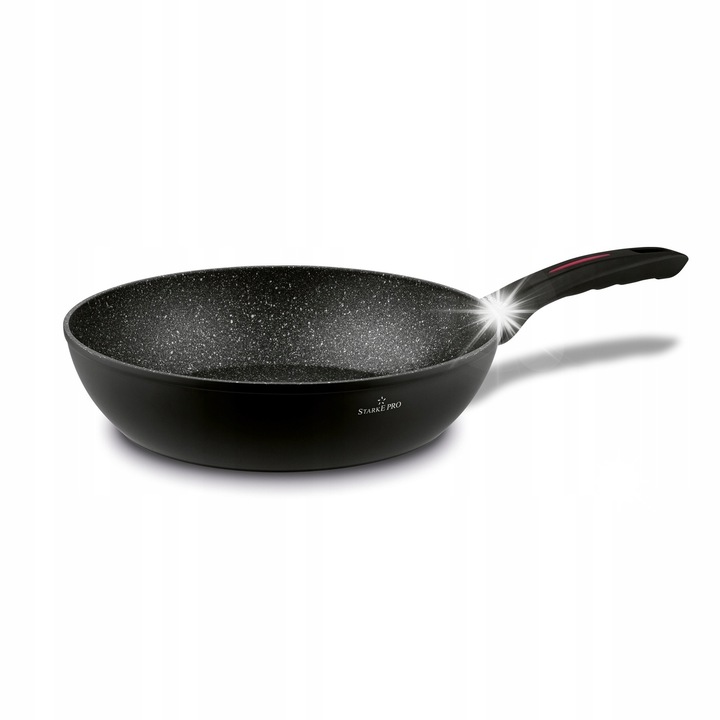 Starke Pro Piccante 24 cm-es mély serpenyő, fekete, tapadásmentes, minden típusú főzőlaphoz
