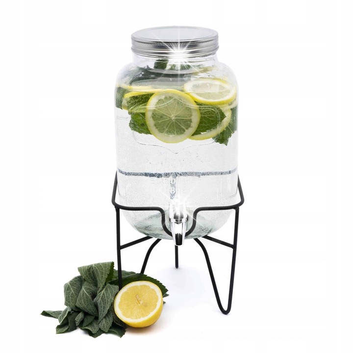 Tadar 4.0L italadagoló csappal, 25,5x14,5x14,5cm, érdekes design, üdítőitalokhoz