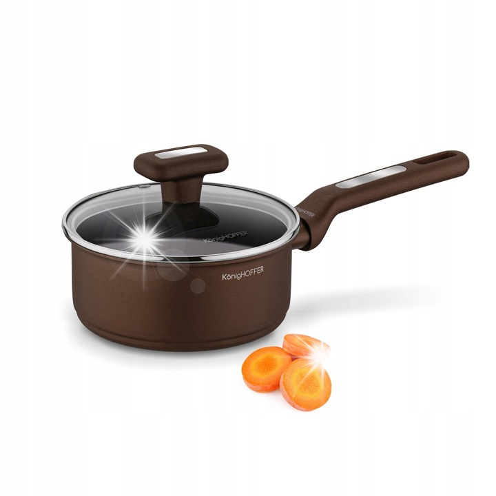 Konighoffer Reno 16cm, 1.4l, tapadásmentes kerámia lábas fedővel, barna színű