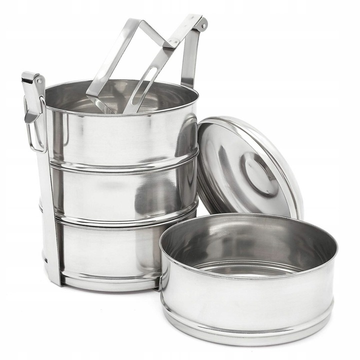 Ebédhordó termosz, Tadar, 4l, 4 részes, rozsdamentes acél, 16cm