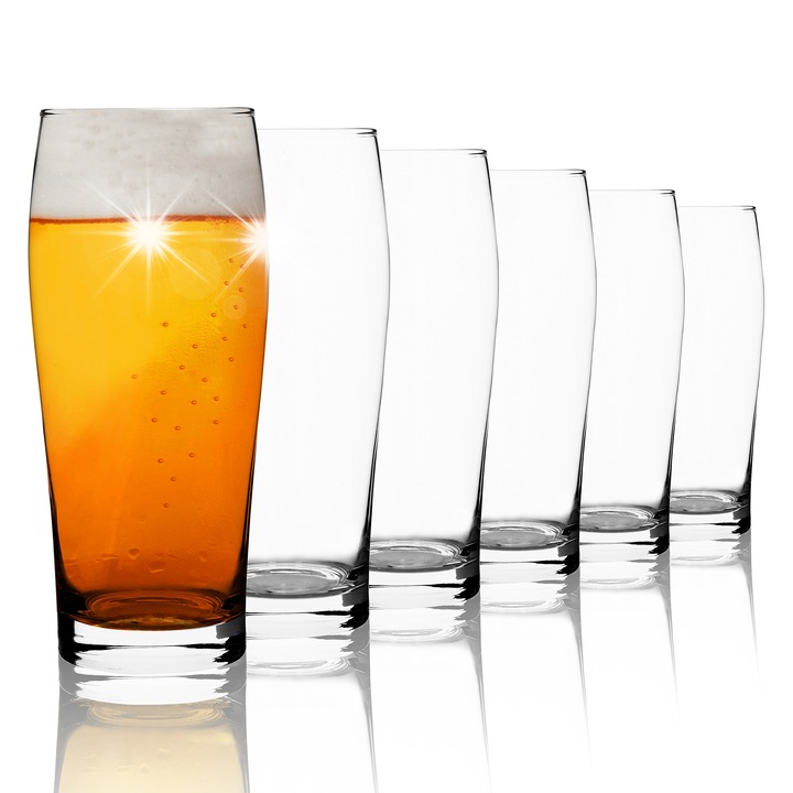 Комплект от 6 бирени чаши Krosno Casual Grand Collections Chill 500 мл, 177x79 мм, прозрачни