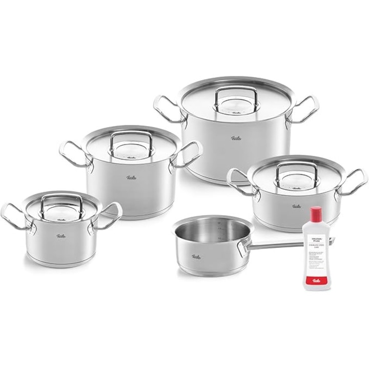 Set de oale Fissler Original Profi Collection din otel inoxidabil, 5 piese, inclusiv capac metalic, compatibil inductie, dimensiuni 16x20x24cm