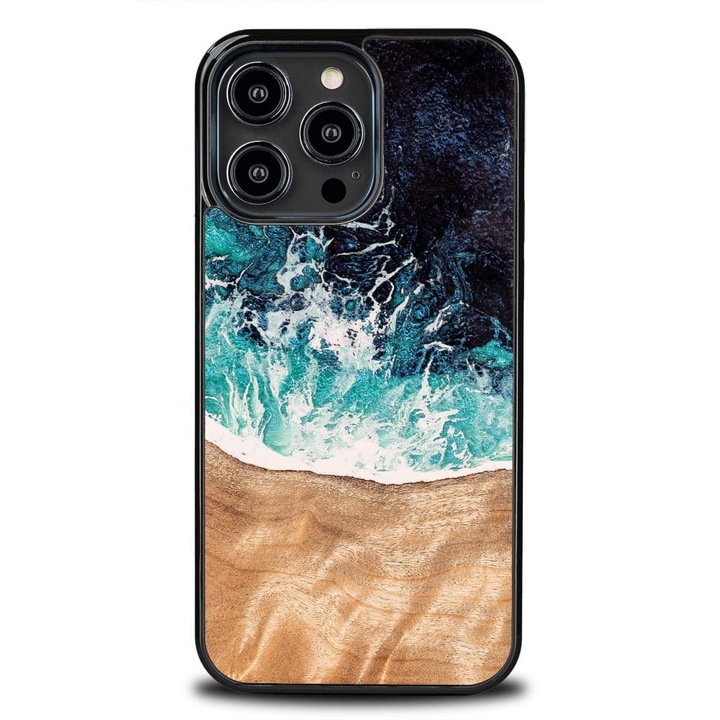 Калъф, Bewood Unique - Dream Island за iPhone 15 Pro, Синьо-Кафяви