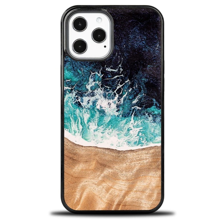 Husa, Bewood Unique - Dream Island pentru iPhone 12 Pro Max, Albastru-Maro