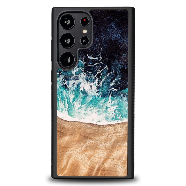 Калъф, Bewood Unique - Dream Island за Samsung Galaxy S22 Ultra, Синьо-Кафяви