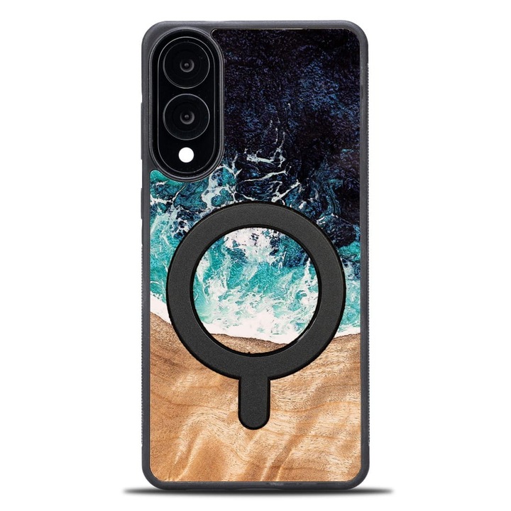 Калъф, Bewood Unique - Dream Island Magnet за Samsung Galaxy S25 Edge, Синьо-Кафяви