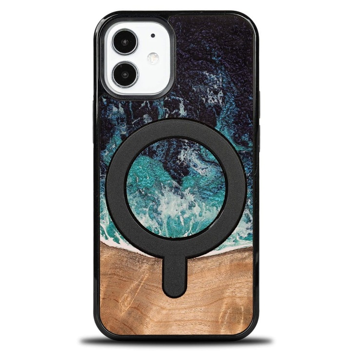 Калъф, Bewood Unique - Dream Island Magnet за iPhone 12 Mini, Синьо-Кафяви