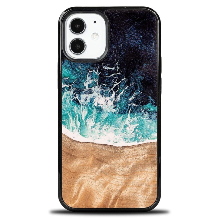 Калъф, Bewood Unique - Dream Island за iPhone 12 Mini, Синьо-Кафяви