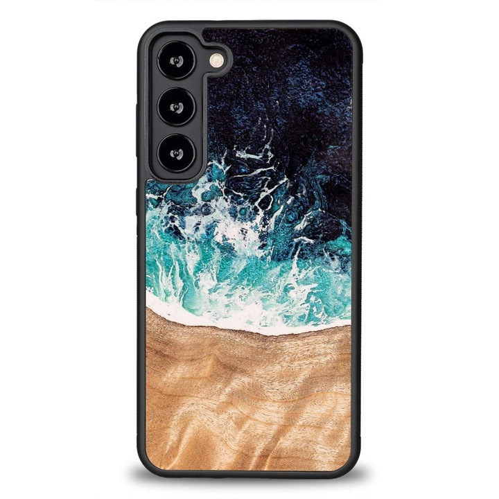 Husa, Bewood Unique - Dream Island pentru Samsung Galaxy S23 Plus, Albastru-Maro