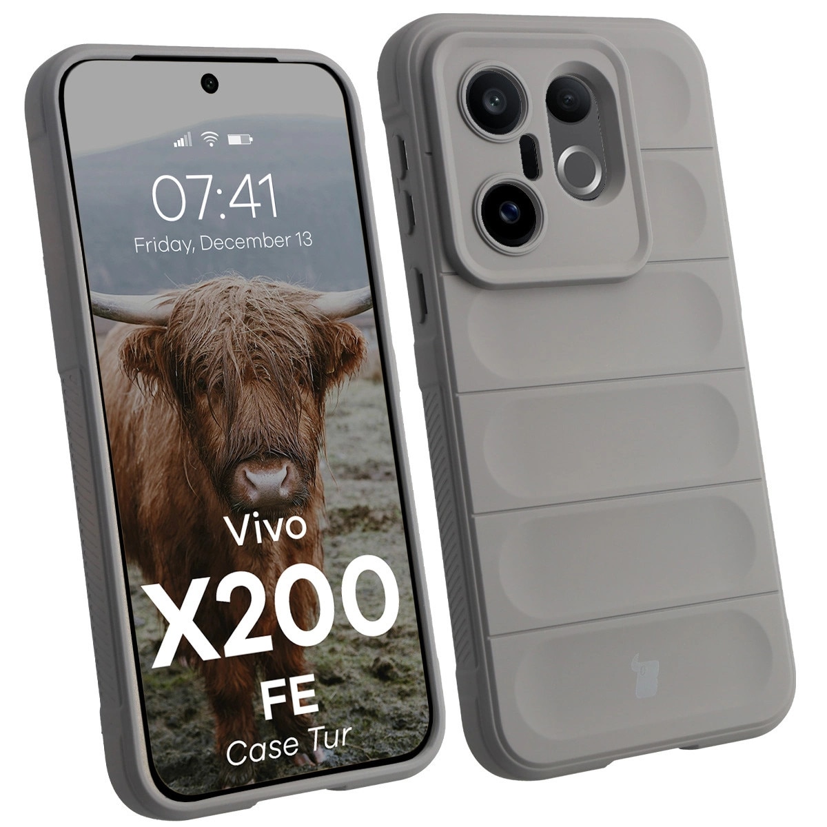 Husa, Bizon Case Tur pentru Vivo X200 FE, Gri Deschis