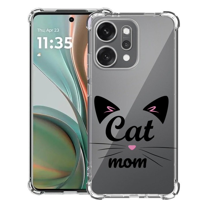 BestCase® Ütésálló tok OPPO Reno14 5G telefonhoz, Cat Mom dizájnnal, 2052057 AS 1850