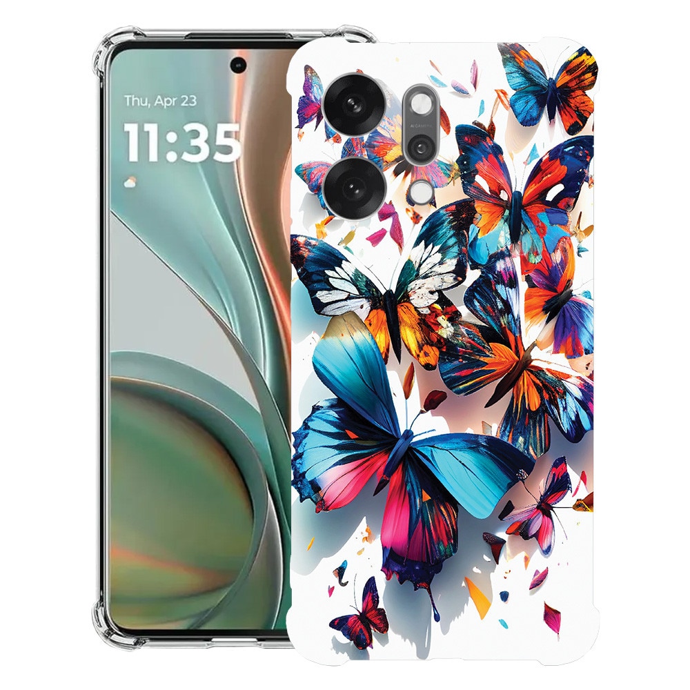 BestCase® Husa Anti Shock pentru OPPO Reno14 5G cu Design Colorful Butterflies, 2052057 AS 1226