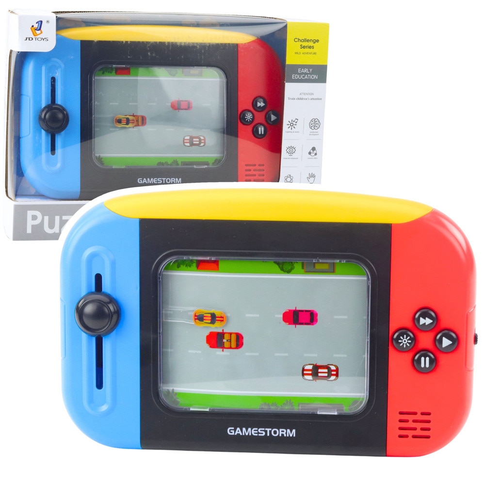 Consola de aventura LEAN Toys, joc de indemanare, efecte sonore, ecran iluminat, tricolor, 27,5x17x4,5cm, set complet