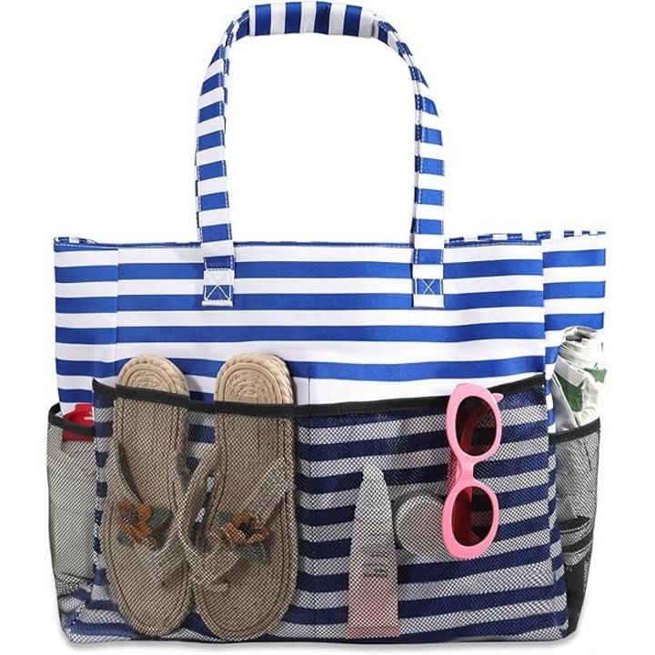 Geanta de plaja pentru femei, material textil impermeabil