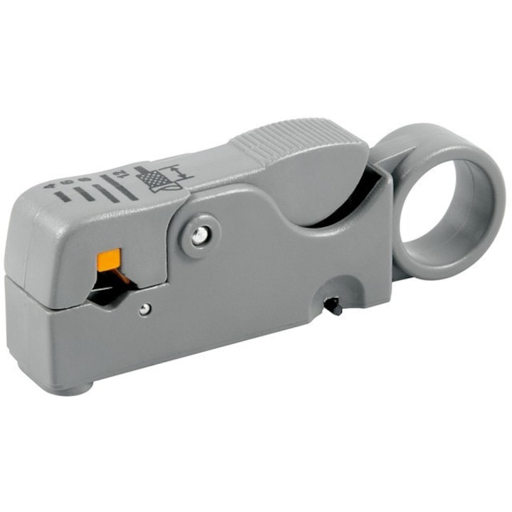 Dezizolator cablu coaxial cu 2 lame, gri