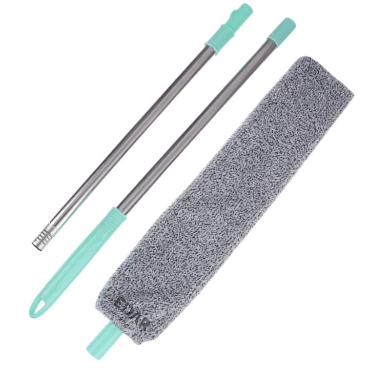 Set EDAR Stergător de Praf Flexibil + Lavetă Microfibra, Maner Extensibil 136 cm, Talpă Platã, Albastru