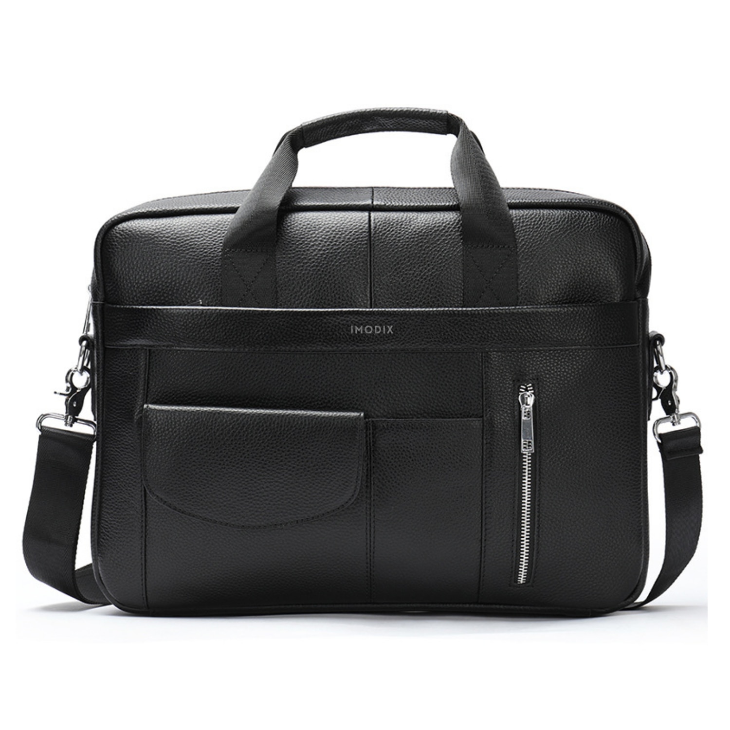 Geanta Laptop Piele Naturala, IMODIX, Compartiment Laptop 14-inch, Spatioasa, Curea De Umar Ajustabila, Multiple Compartimente, Ideala Pentru Birou Si Calatorii, 40x30x7 cm, Model 1116, Neagra