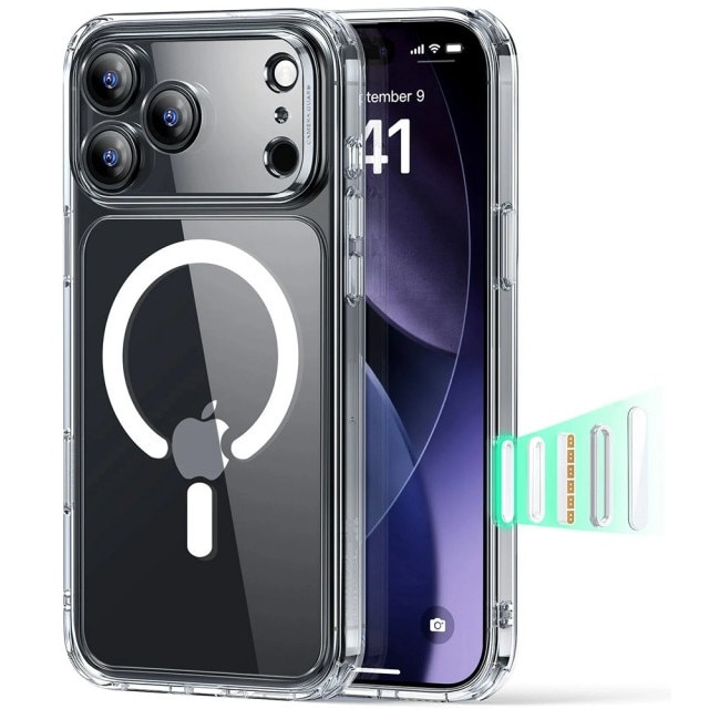 Husa ESR Classic HaloLock Compatibila Cu iPhone 17 Pro Max, Functie MagSafe, Protectie La Camera, Colturi Intarite, Clear