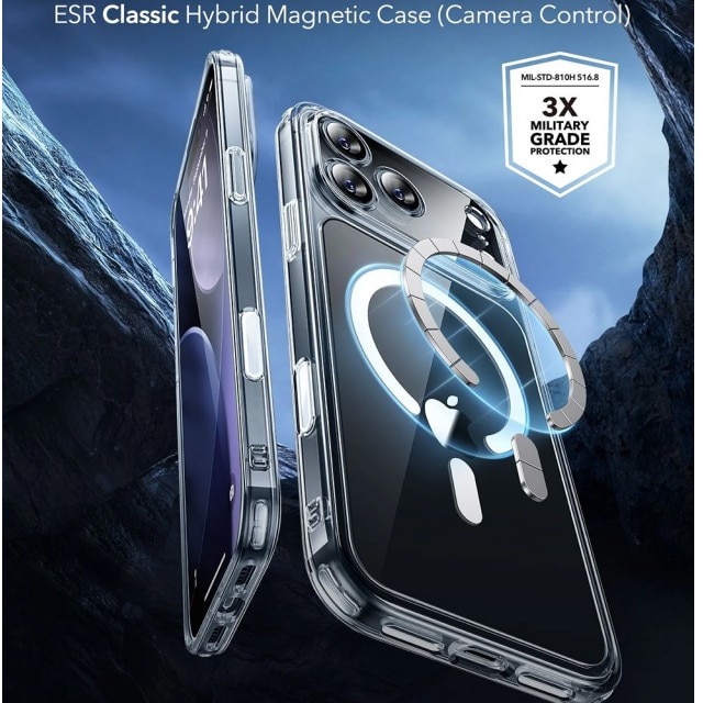 Husa ESR Classic HaloLock Compatibila Cu iPhone 17 Pro Max, Functie MagSafe, Protectie La Camera, Colturi Intarite, Clear