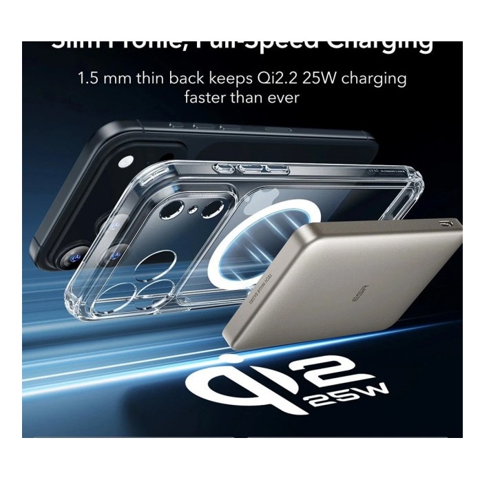 Husa ESR Classic HaloLock Compatibila Cu iPhone 17 Pro Max, Functie MagSafe, Protectie La Camera, Colturi Intarite, Clear