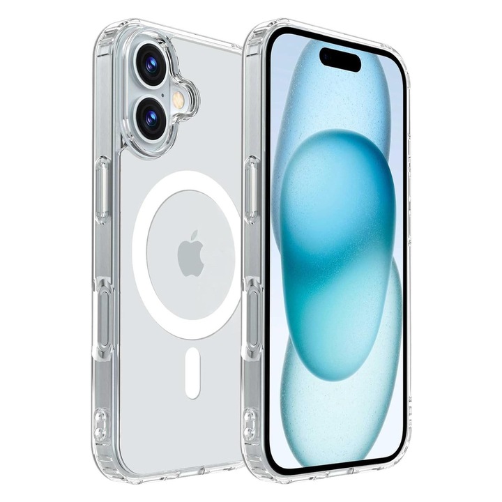 Husa compatibila cu Apple Iphone 17, Magsafe, Protectie Camere, Rezistent la socuri, Transparent, TSS