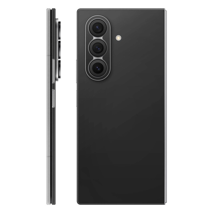 Folie de protectie pentru Samsung Galaxy Z Fold 7, Colectia Unique, Skin Spate cu laterale unite, Mat Negru