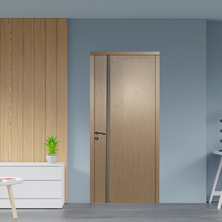 Usa de interior din lemn, cu geam, KMC-035 2000/700 Gri Inchis