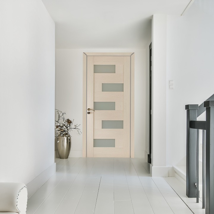 Интериорна дървена врата, остъклована, KMC 037 2000/600 Алпийски дъб