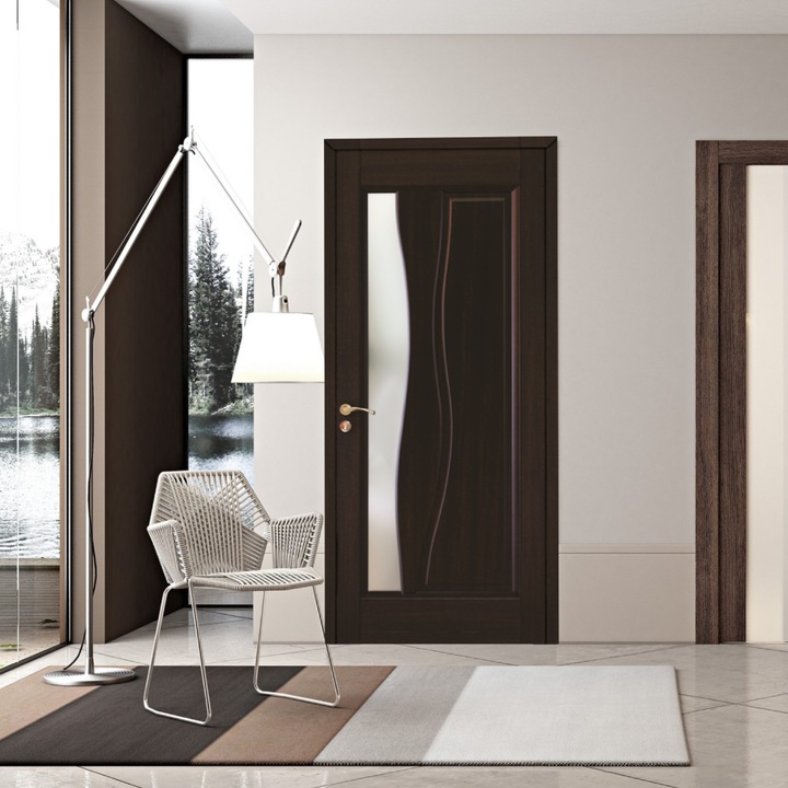 Usa de interior din lemn Combi, cu geam, KMC 323 2000/700 Wenge