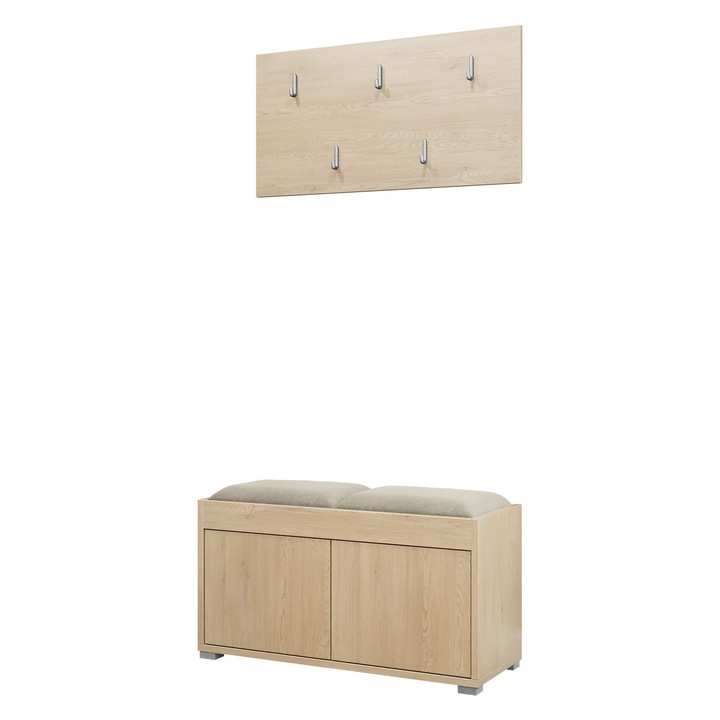 Mobilier pentru hol Alekto VII, MIRJAN 24, stejar cremona + bej
