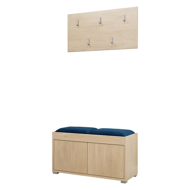 Mobilier pentru hol Alekto VII, MIRJAN 24, stejar cremona + bleumarin