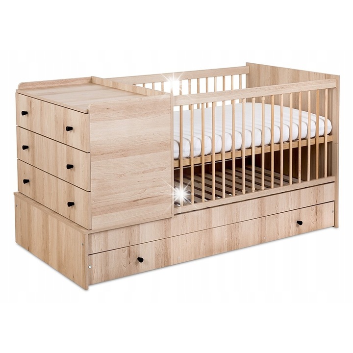 Комплект мебели за деца, Klups, модел Kompakt 3в1, елова дървесина, размери 176x95x88см