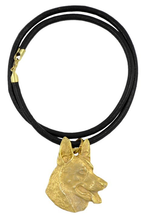Colier Ciobanesc german, Art-Dog, Placat cu aur, Negru/Auriu
