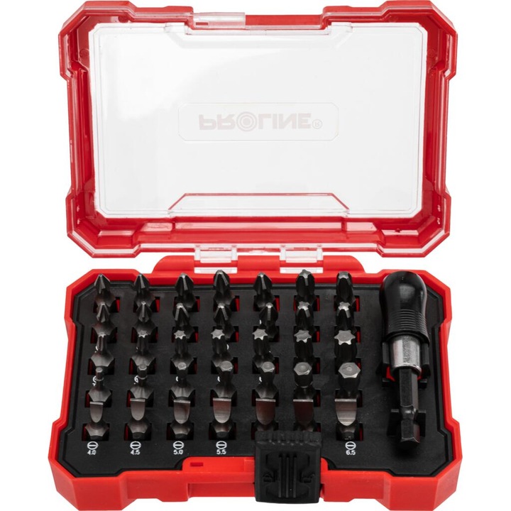 Комплект 36 накрайника за отвертка, Proline, стомана S2, различни размери