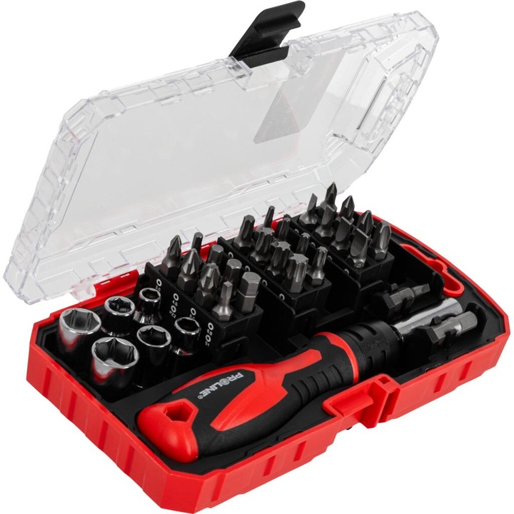 Комплект накрайници и вложки за отвертка, Proline, 33P, 33 накрайника, стомана S2