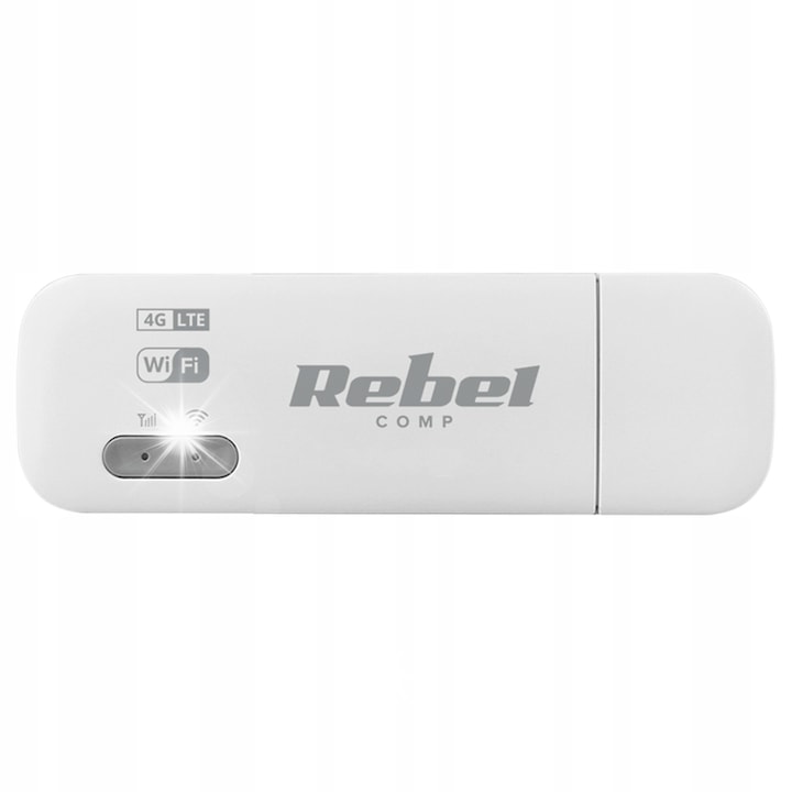 Rebel 4G LTE USB WiFi modem, Mac/Windows-hoz, fehér, 90x28.4x13mm