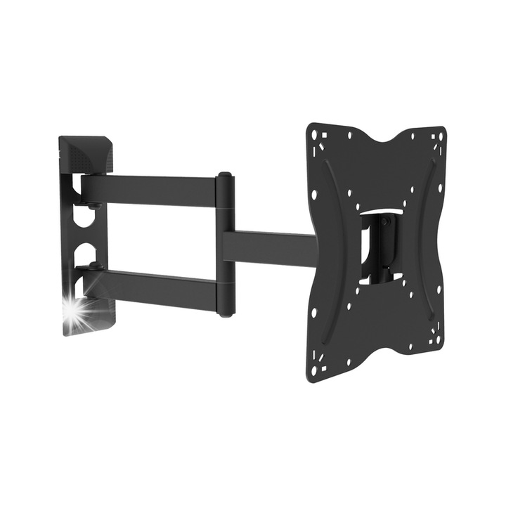 Стойка за телевизор Cabletech 13"-42", черна, 30кг, регулиране на височина и хоризонтално