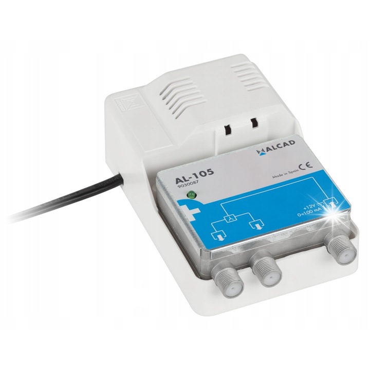 Antenna elosztó 12V AL-105, 1 bemenet, 2 kimenet, IP 30