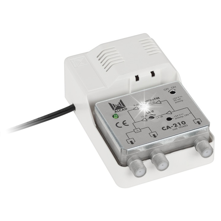 Antennajelosztó Alcad CA-210, 40-400 MHz és 470-862 MHz, 24V, 0,40 kg