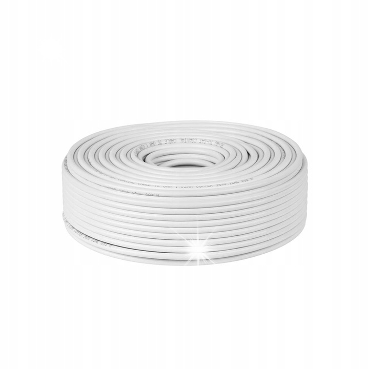 Коаксиален кабел Cabletech RG6-U 100м, 1мм, медно жило, 7мм PVC