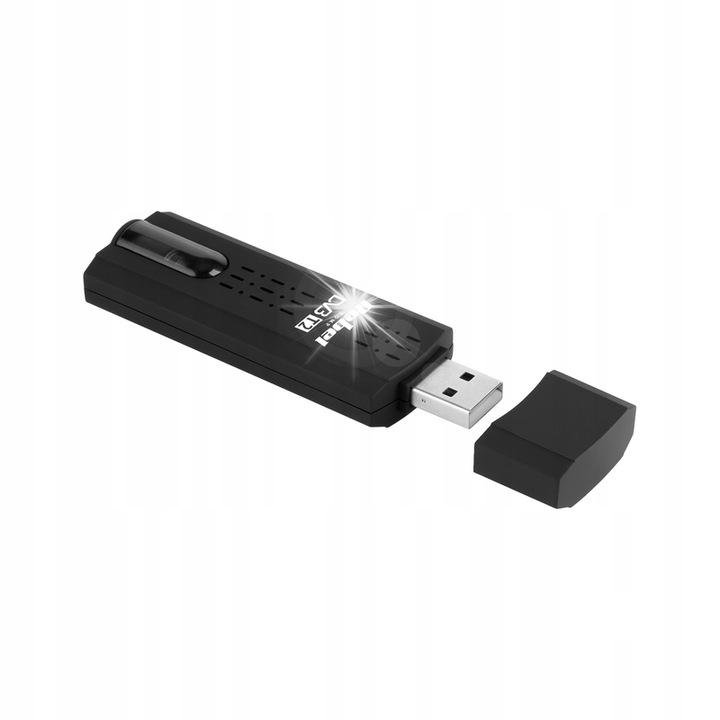 Тунер USB DVB-T2 Rebel, H.265 HEVC, с преносима антена, пълен комплект