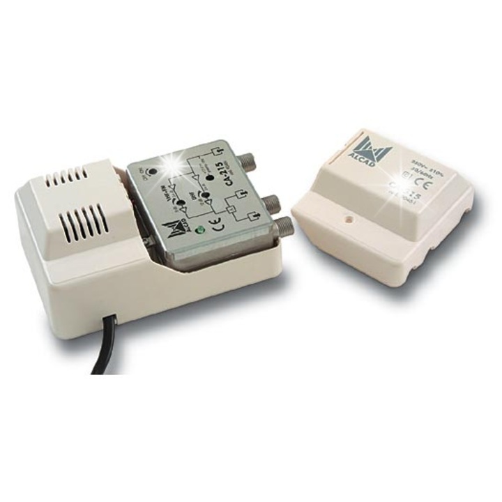 Alcad CA-215 erősítős elosztó, 2 kimenet, 24dB, 72x110mm, IP20
