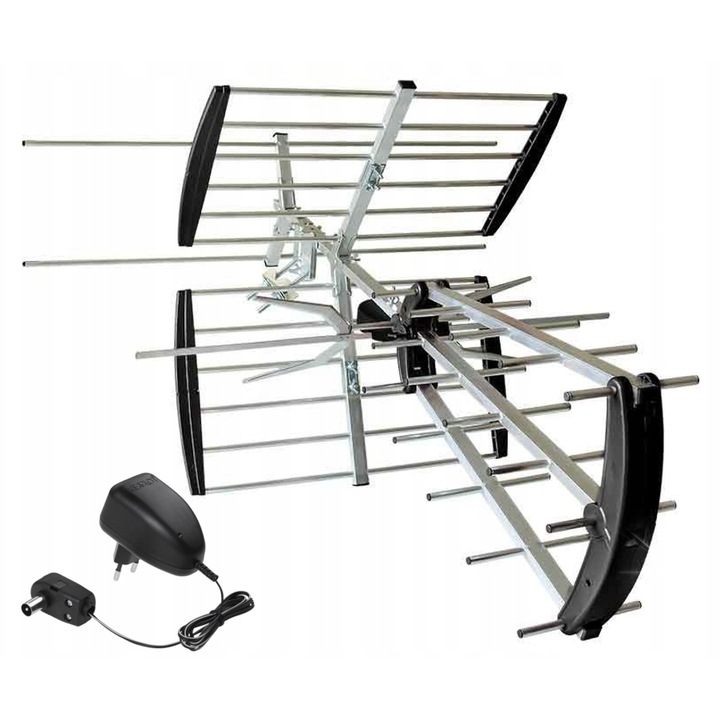 DVB-T VHF/UHF antenna, 32 elemes, 8/16 dB, 24 dB erősítő, LTE szűrő, 980x820x580mm