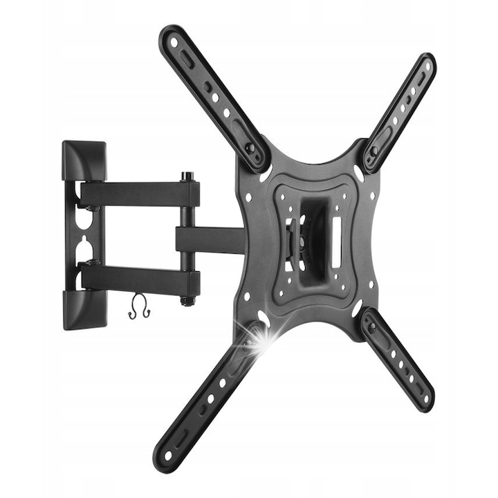 Настенна стойка за телевизор Kruger&Matz, 23-55", черна, регулируема, управление на кабели