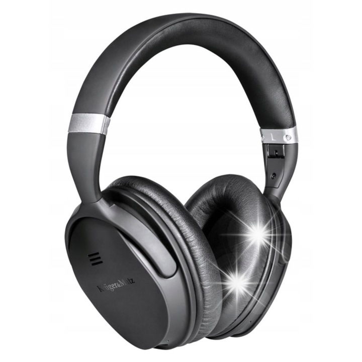 Kruger&Matz F7A Lite vezeték nélküli fejhallgató, Bluetooth, ANC, összecsukható, fekete