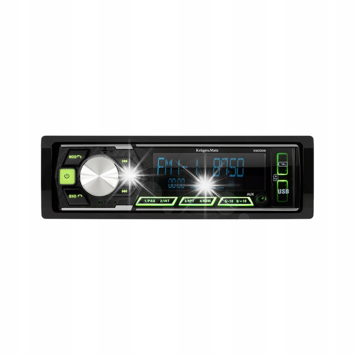 Autórádió Bluetooth KM2009, USB, AUX, 1 DIN, 7 szín, komplett szett