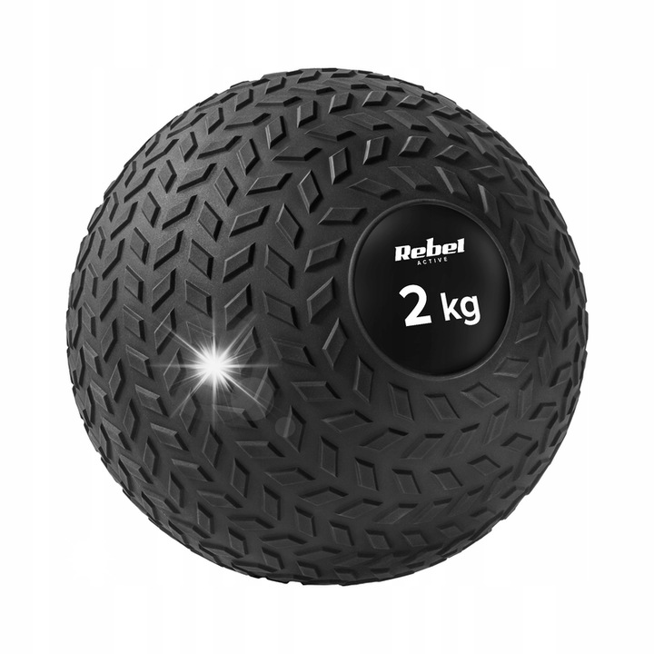 Фитнес топка 2кг, 23см, Rebel Active, медицинска топка, пълна с пясък
