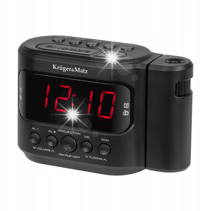 Rádió Kruger&Matz KM 827 AM/FM, idővetítés, LED, 152x100x60mm