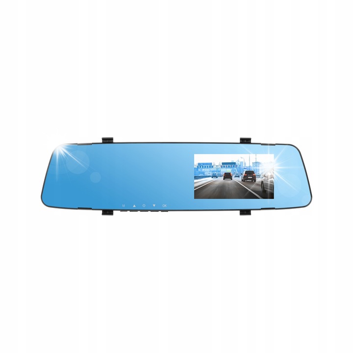 Autós DVR kamera Peiying tükörrel és tolatókamerával, 4", 720p, 300x86x30mm, komplett szett