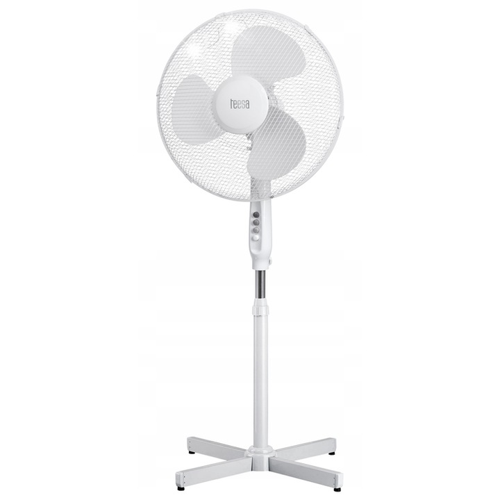 Teesa padlóventilátor, 45W, 3 sebességfokozat, Fehér, 430mm